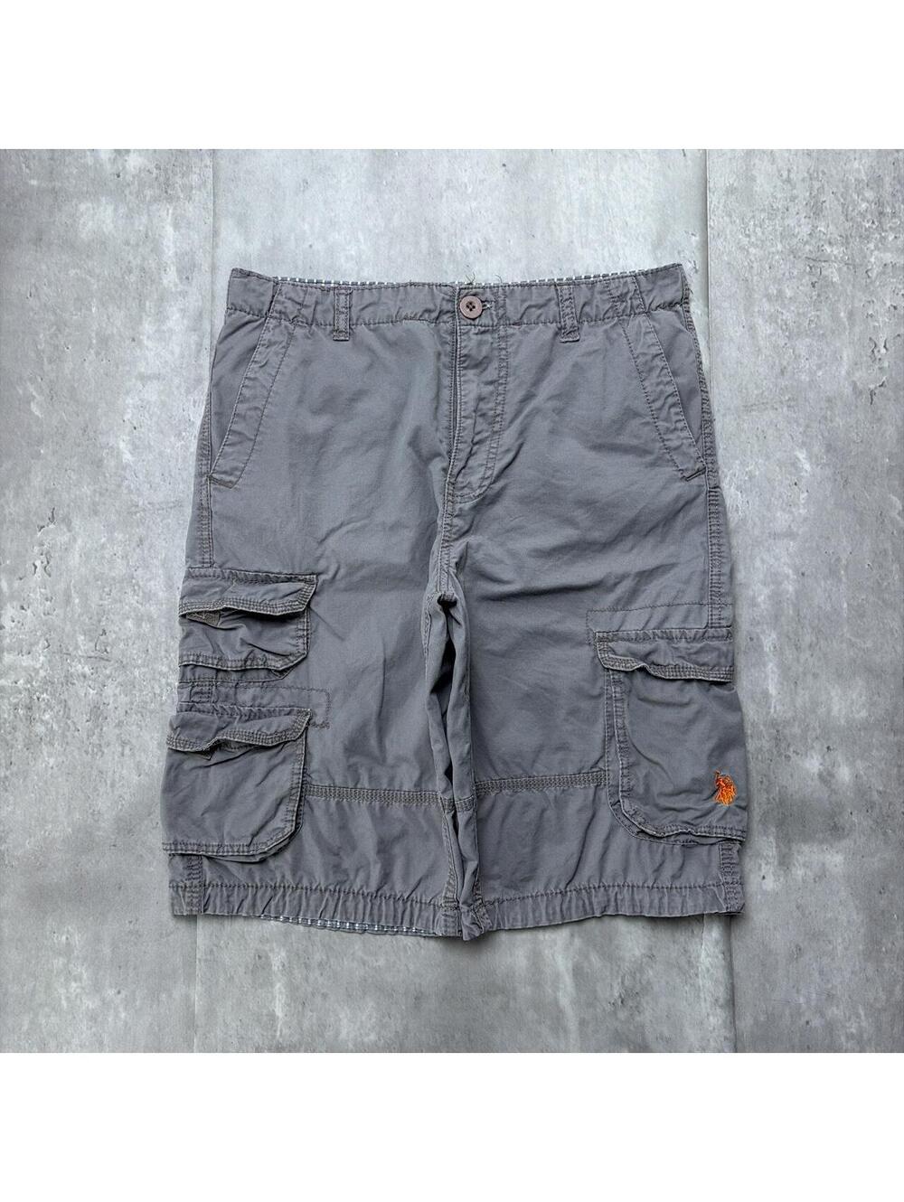 Y2K Grey U.S. Polo Assn Grunge Baggy Cargo Skater Shorts